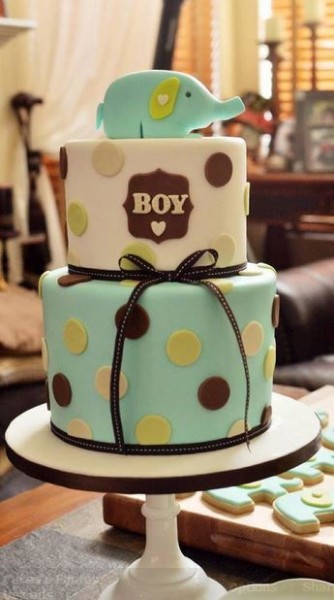 bolo para cha de bebe elefantinho para menino