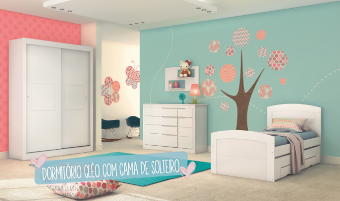 Dormitorio Cleo com cama de solteiro