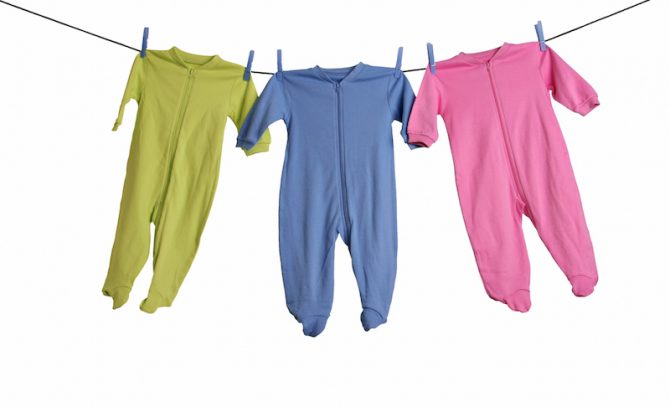 Baby sleepers on the clothesline.