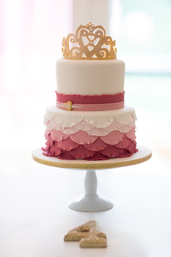 Mesa de aniversário decorado tema princesa - bolo